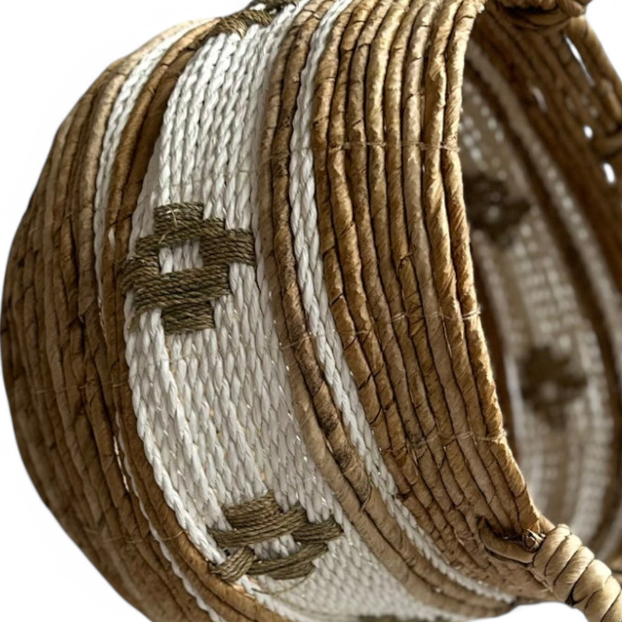 Bowl Basket Cross 37cm | Medium, Natural & White