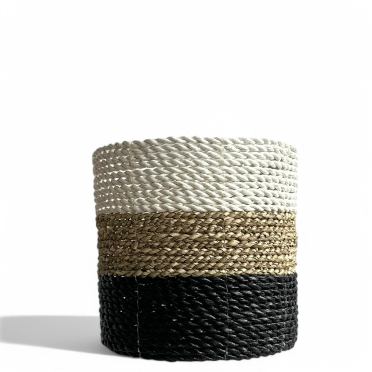 Tube Mini Basket Small, Tri-colour | Black, Tan, White