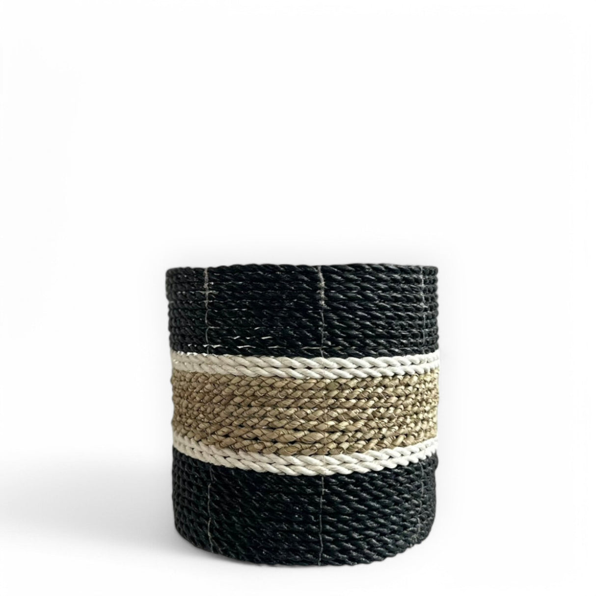 Tube Mini Basket Small | Black, White, Tan