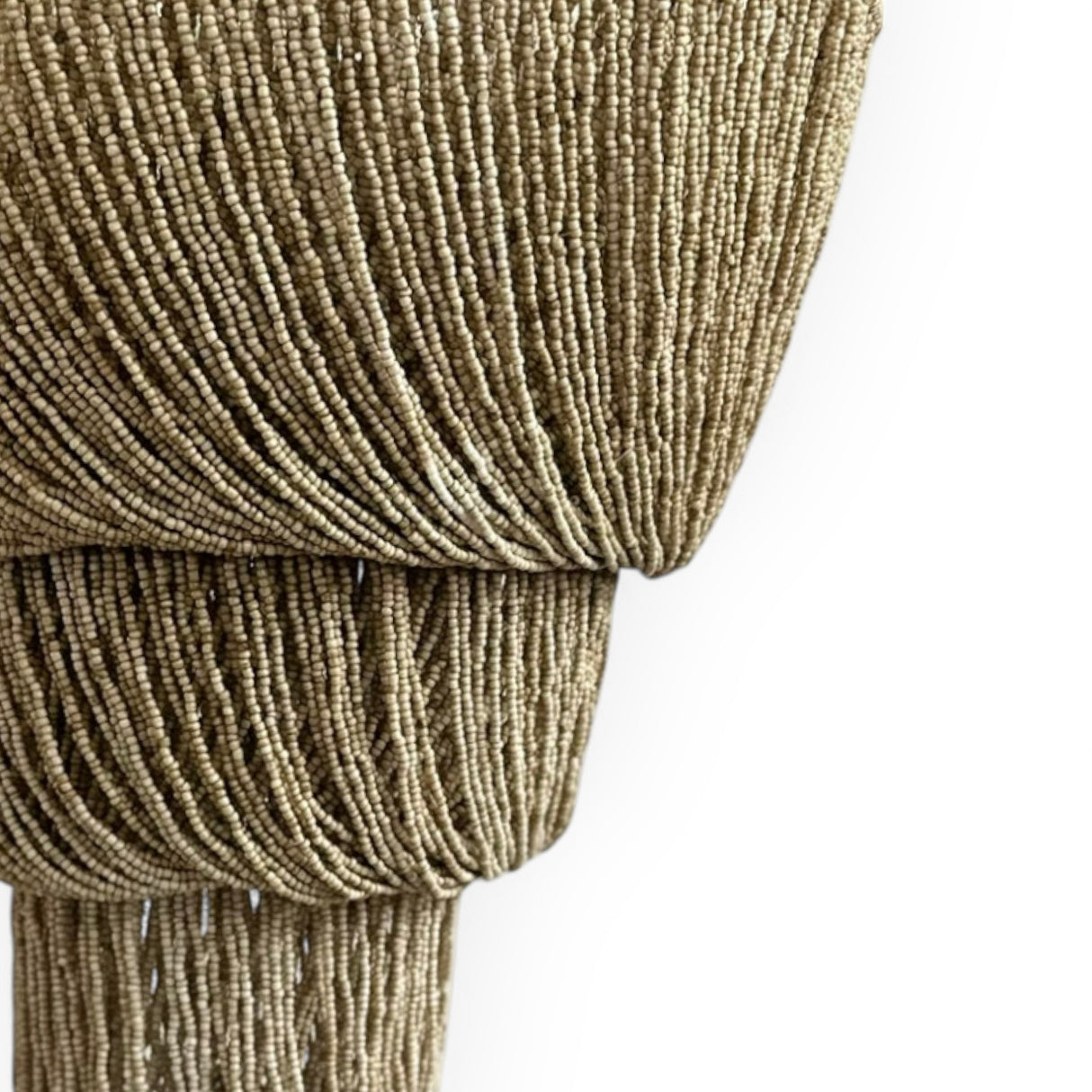 Beaded Hanging Light | Taupe/Beige, 3 Tier