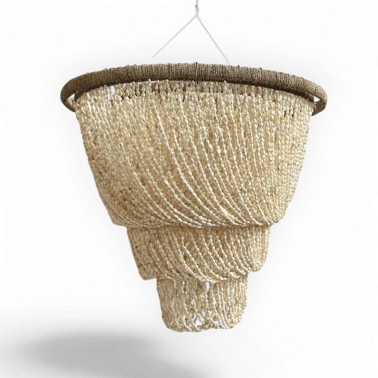 Beaded Hanging Light | Cream, 3 Tier