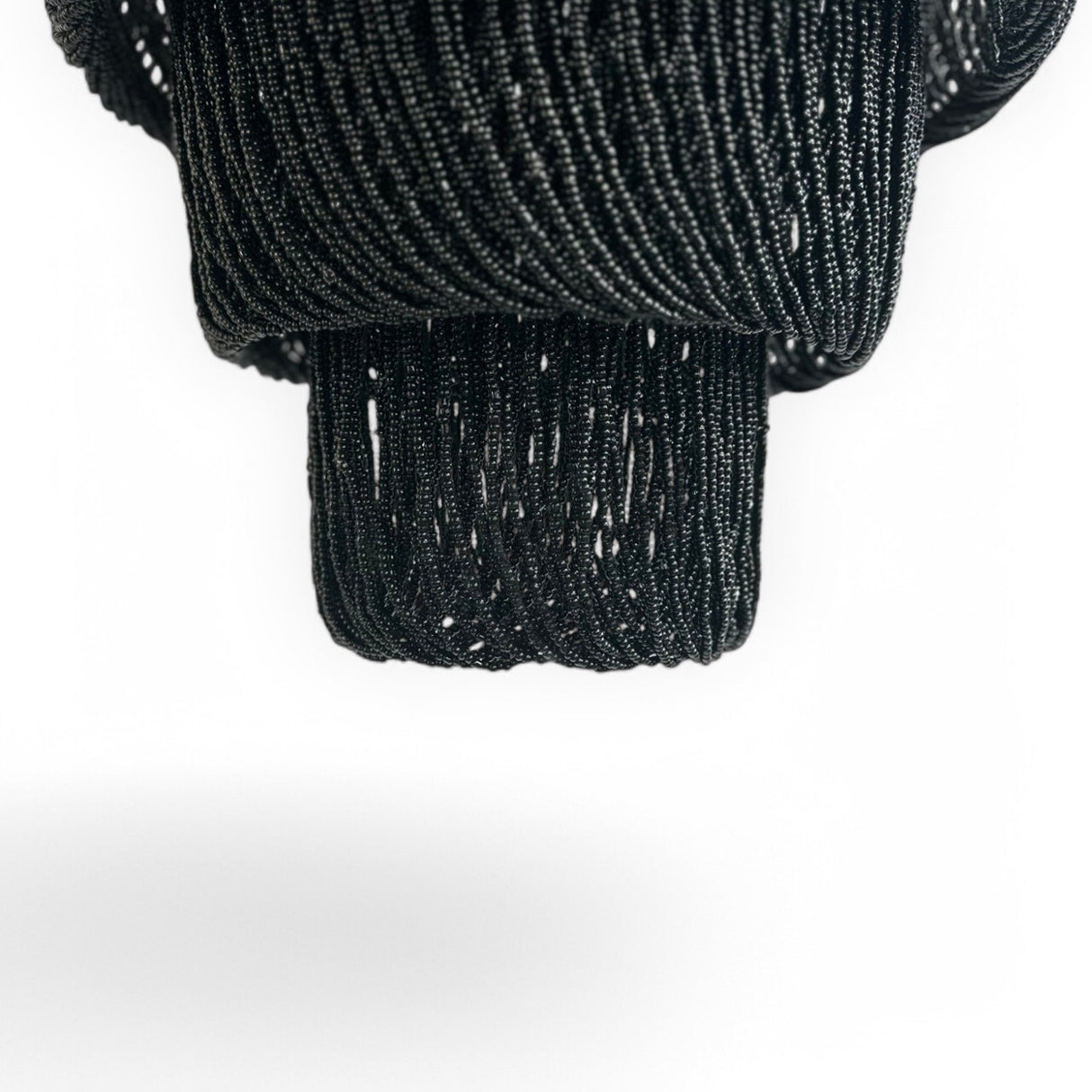 Beaded Hanging Light | Black, 3 Tier