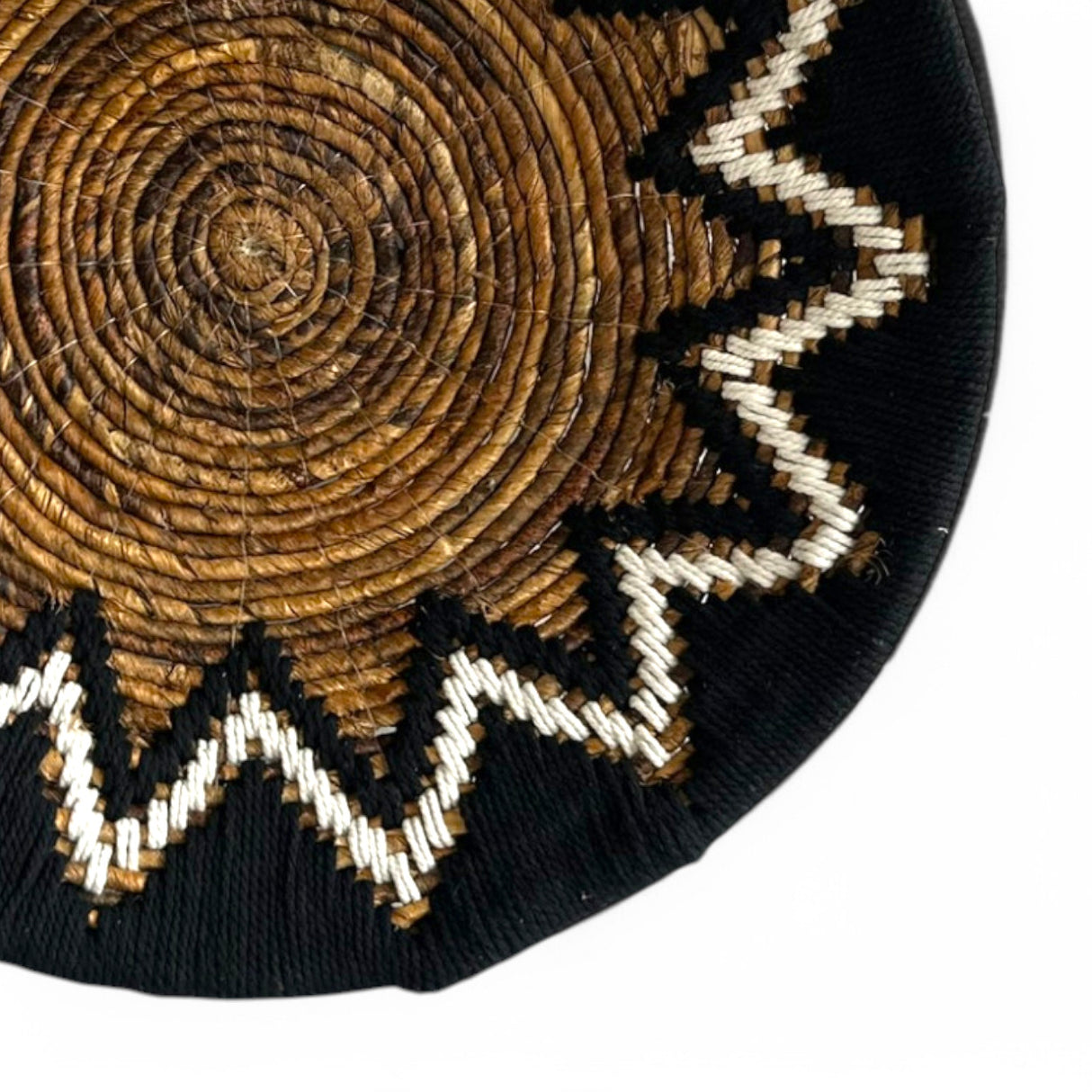 Flower Weave Wall Decorations | Black, Natural Set of 3