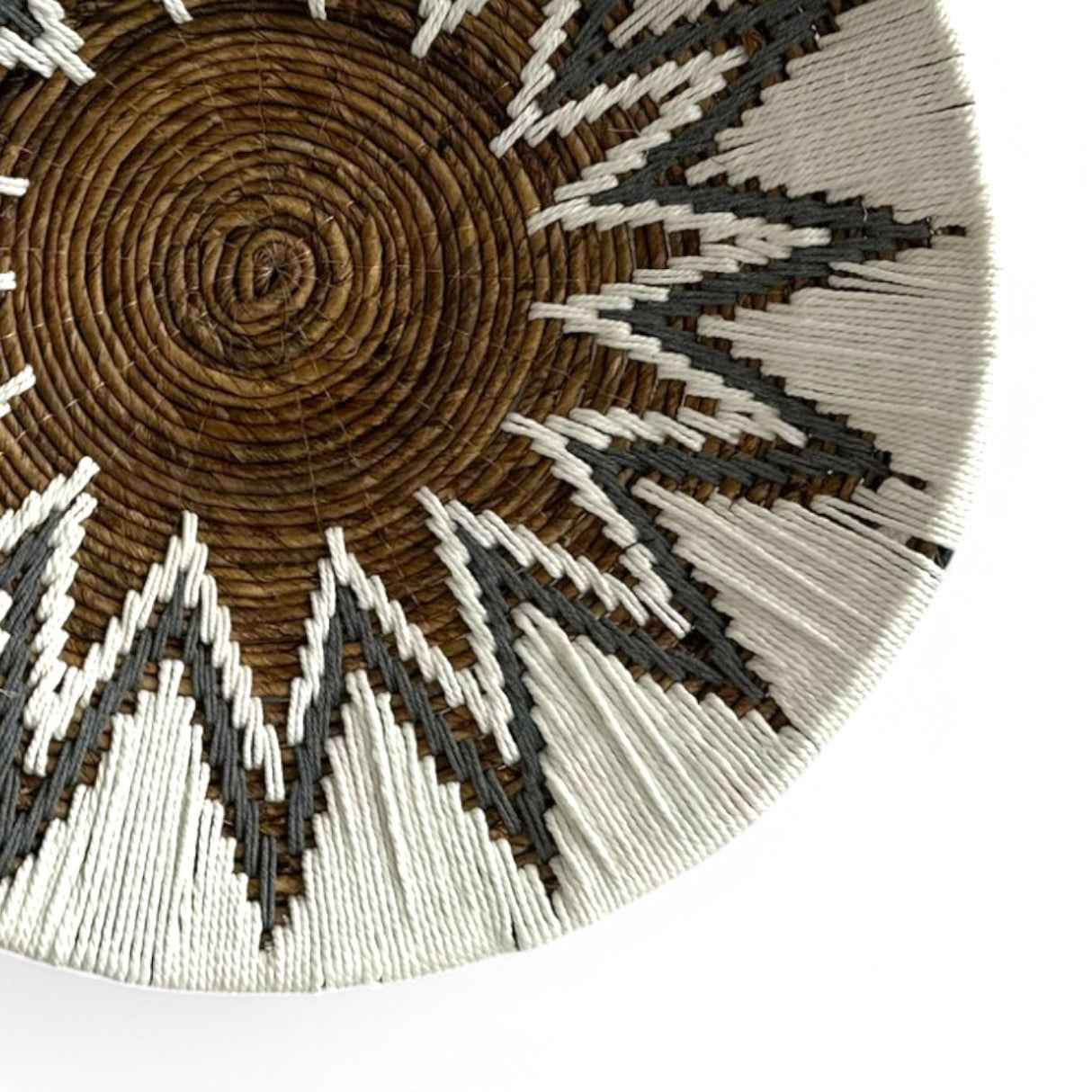 Flower Weave Wall Decorations | White, Natural Set of 3