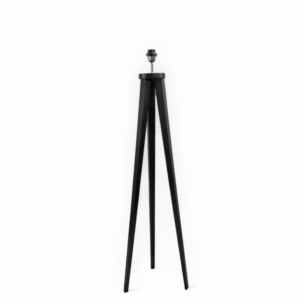 Wooden Floor Standing Lamp | Black, 142cm, Tripod Legs
