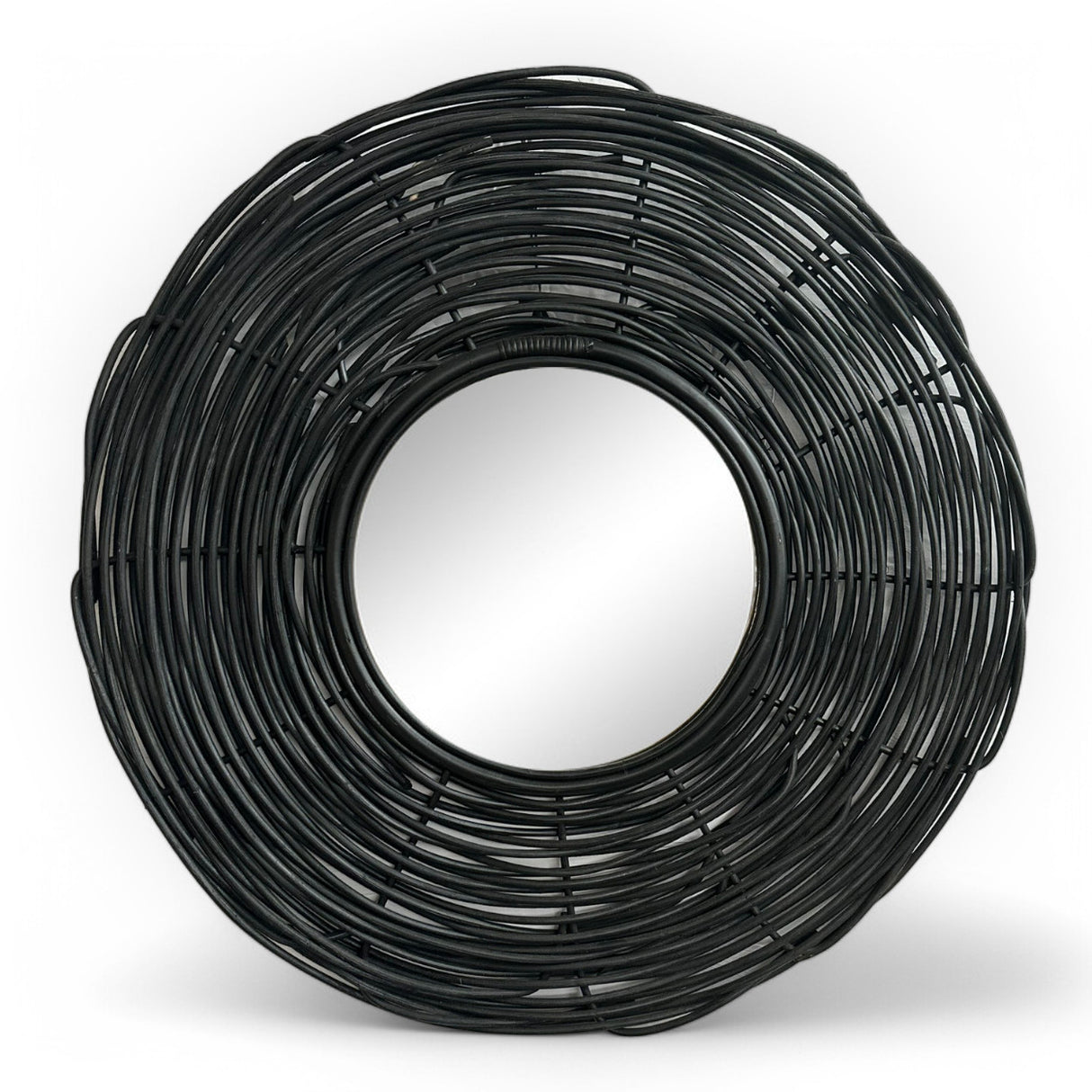 Circular Weave Mirror | Black, 100cm