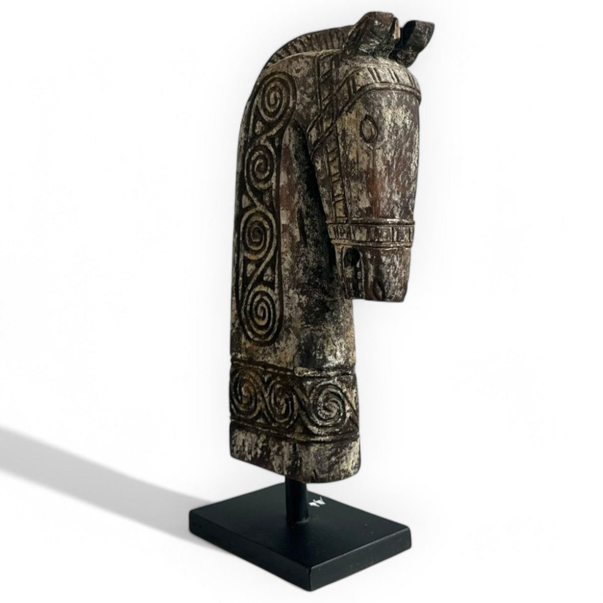 Horse Head Ornament | Rustic, Black Stand