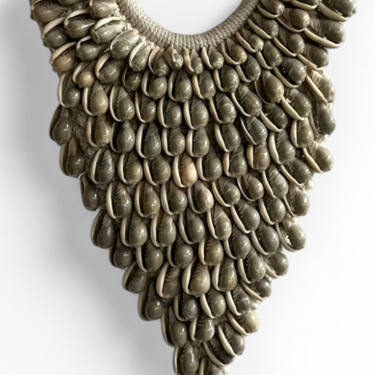 Shell Necklace Ornament on Metal Stand | Grey