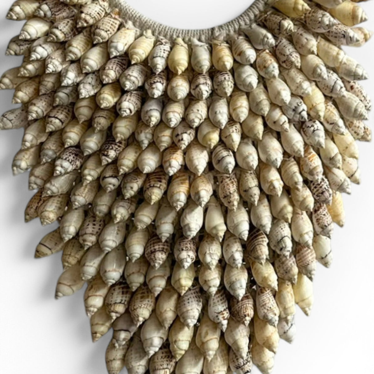 Shell Necklace Ornament on Metal Stand | Cream