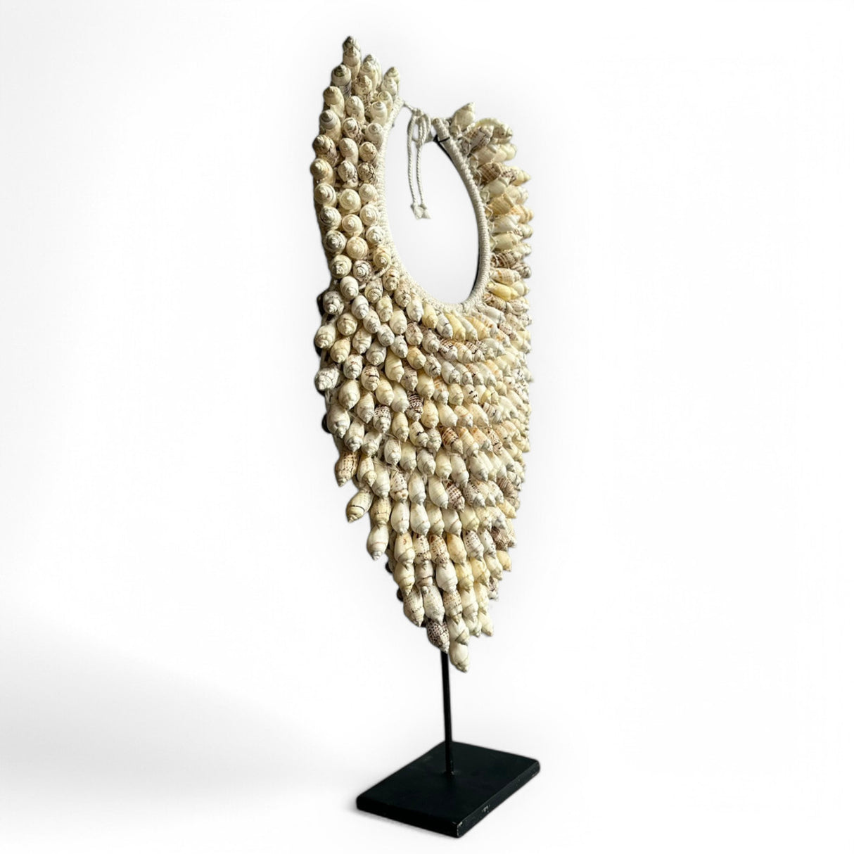 Shell Necklace Ornament on Metal Stand | Cream