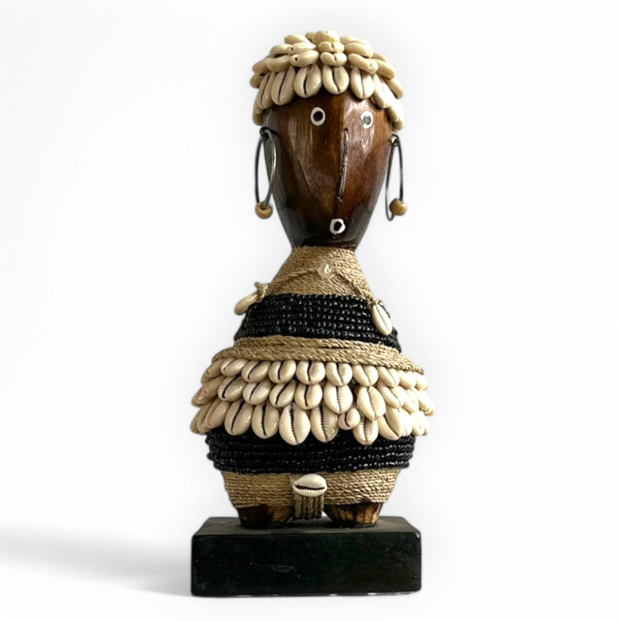 Shell Adorned Doll | Natural & Black