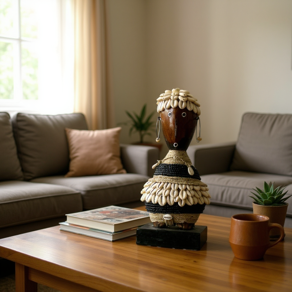 Shell Adorned Doll | Natural & Black