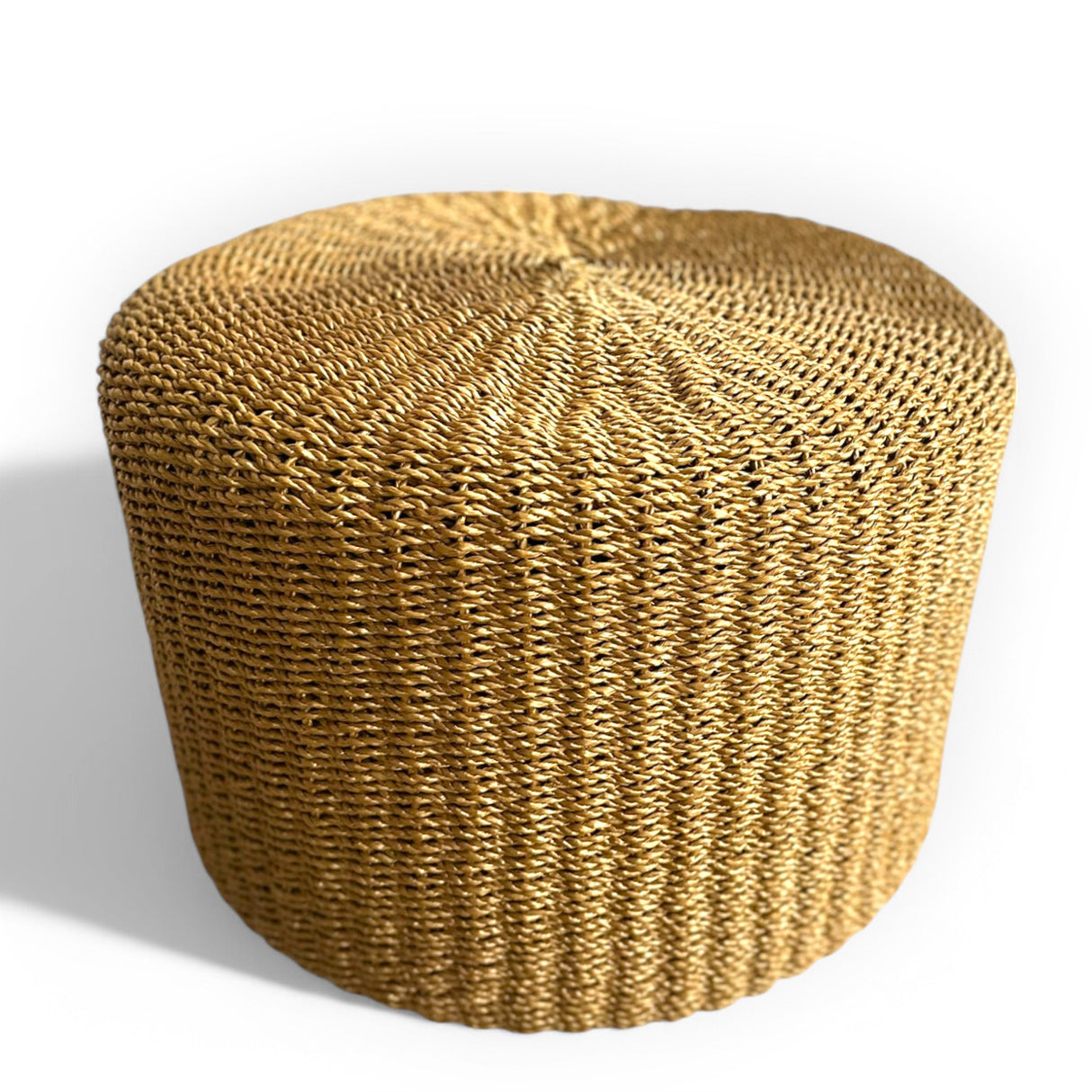 Rattan Woven Stool | Gold, 60cm