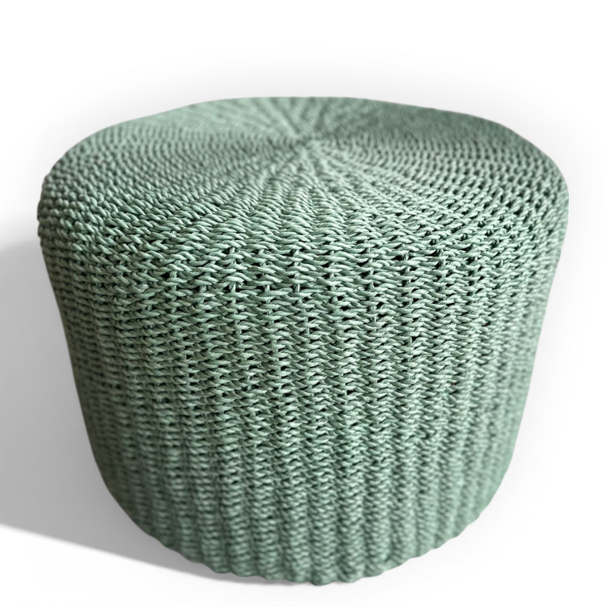 Rattan Woven Stool | Mint Green, 60cm