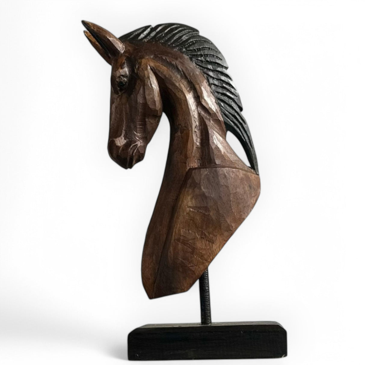 Horse Head Statues | Set of 3, Brown