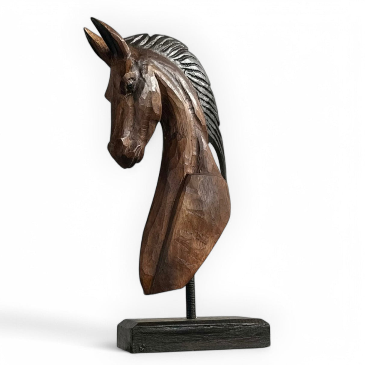 Horse Head Statues | Set of 3, Brown
