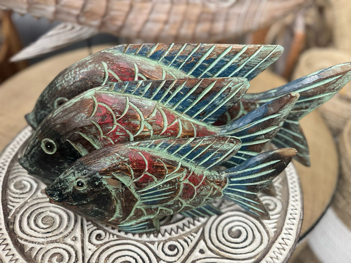Wooden Jair Fish Ornaments | Set of 3