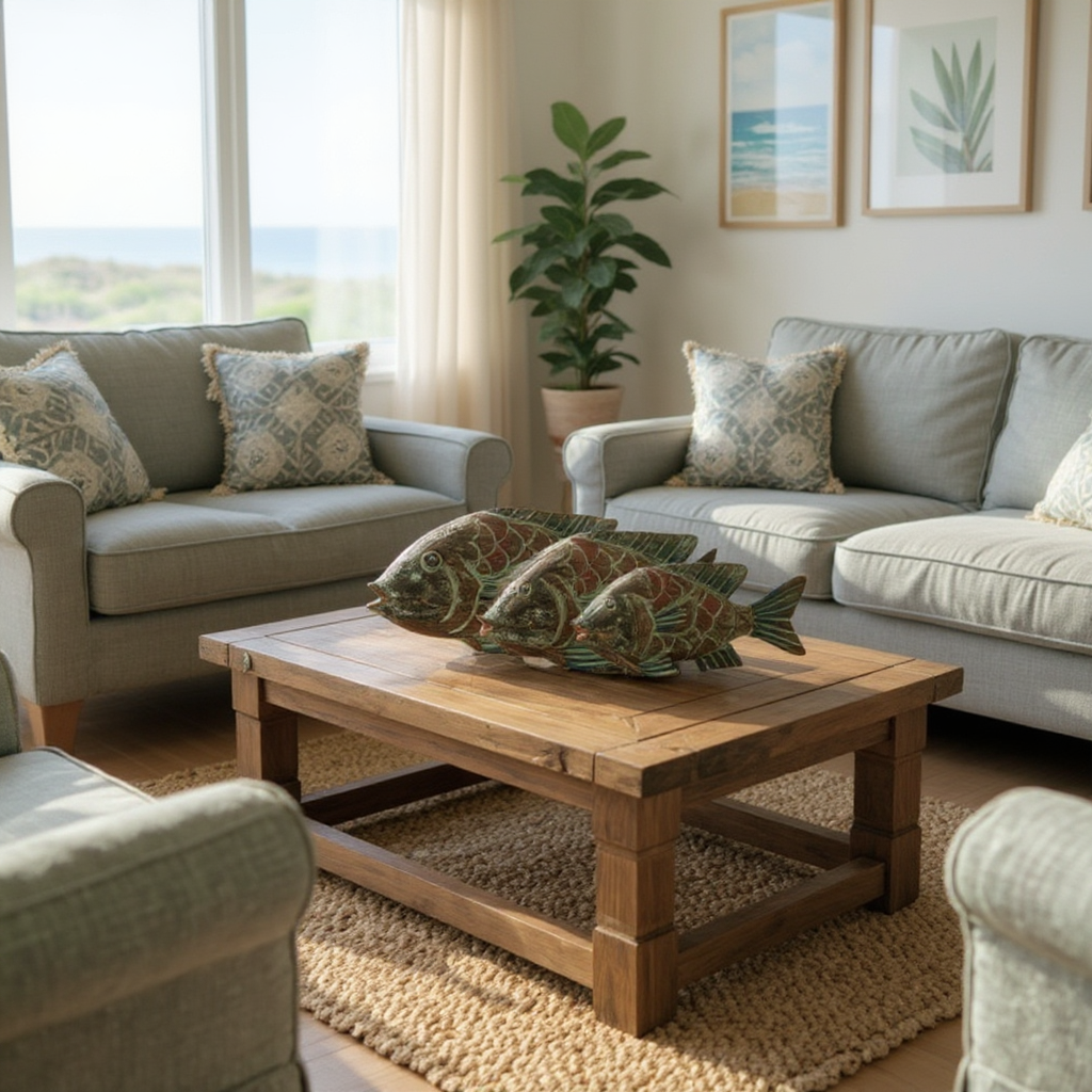 Wooden Jair Fish Ornaments | Set of 3