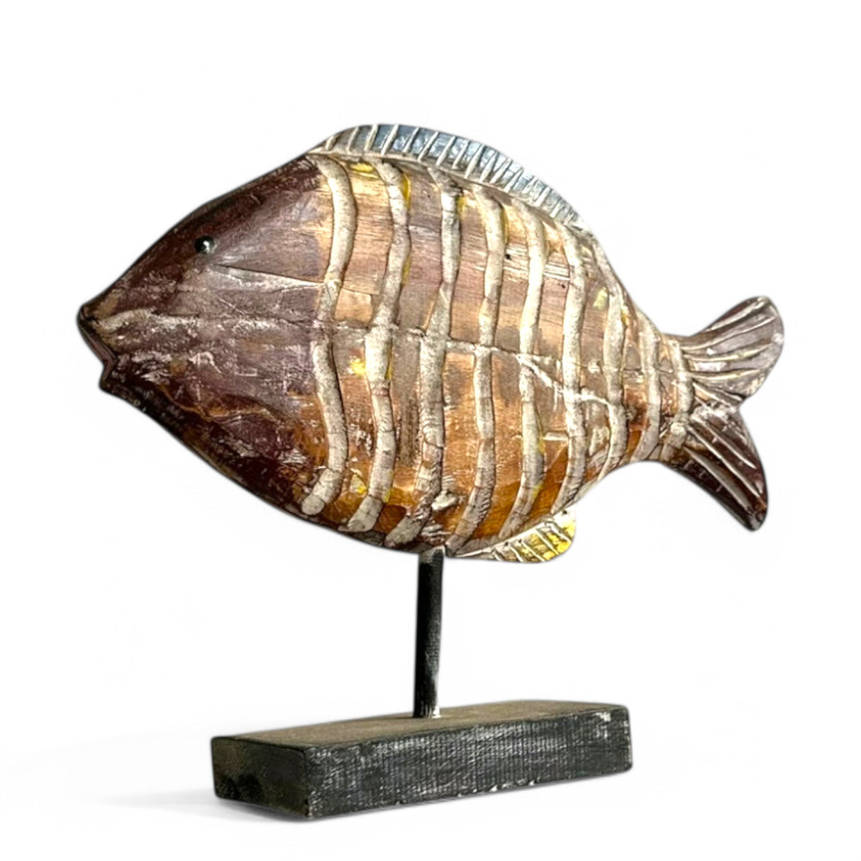 Zebra Fish Ornaments | Set of 3, Yellow & Brown