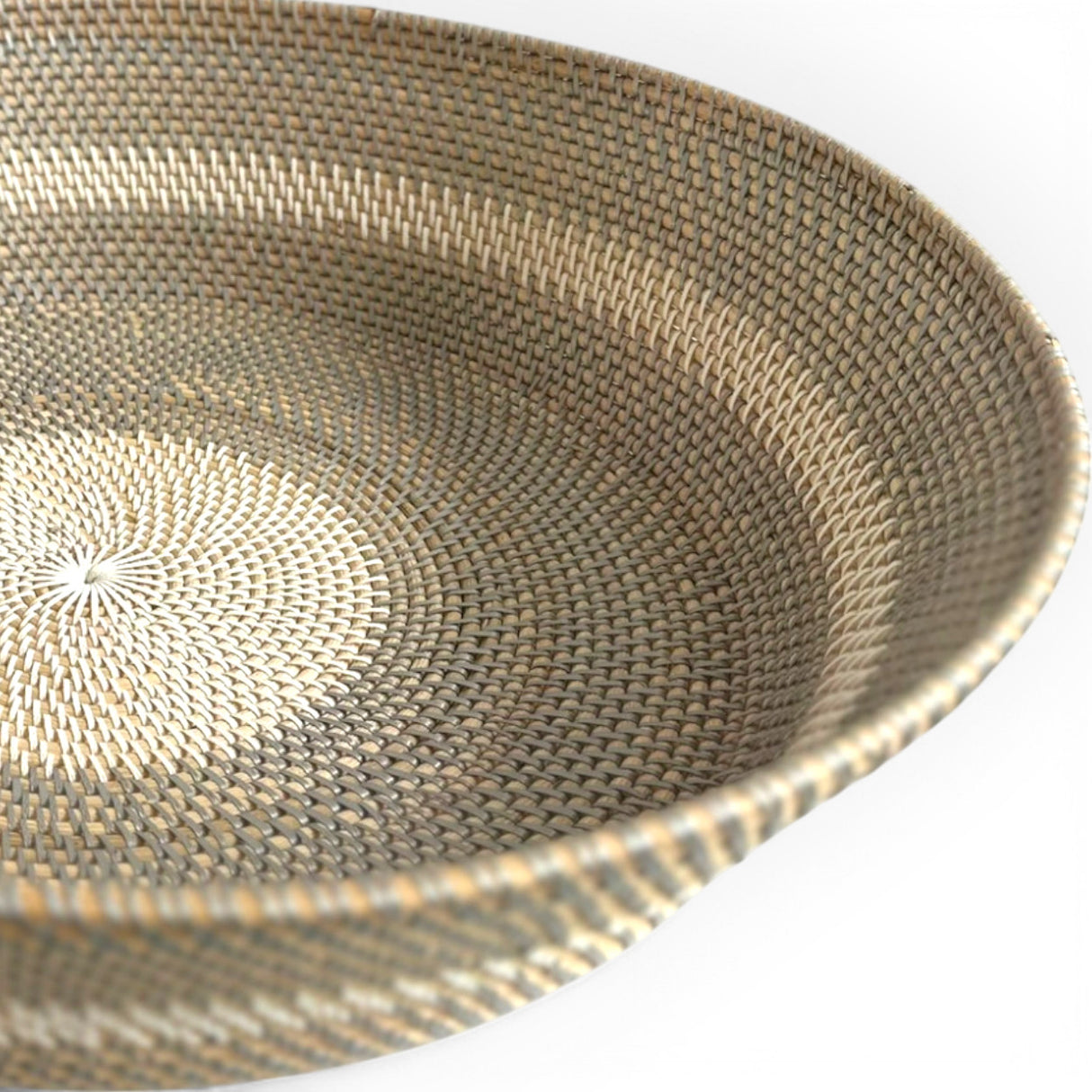 Woven Tray | Natural & White, 67cm