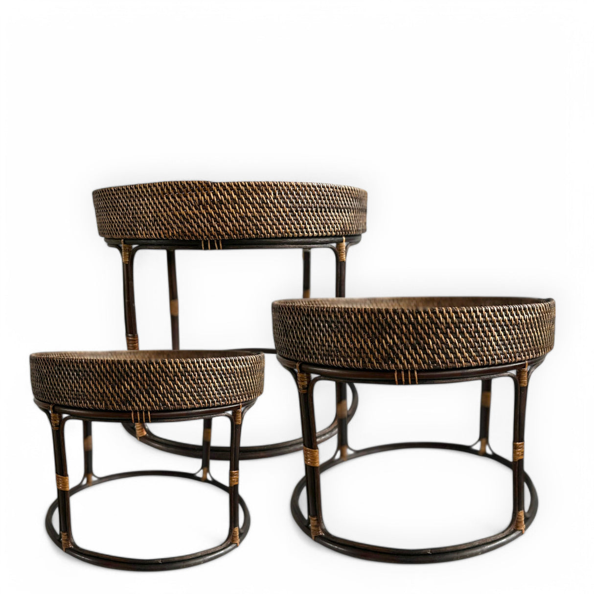 Nesting Coffee Tables | Set of 3, Brown or Black