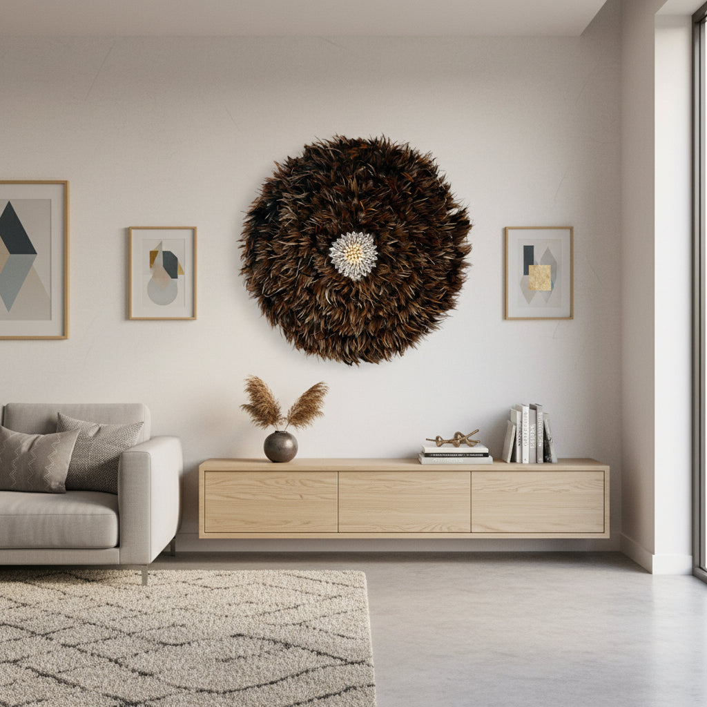 Dark Feather Bloom Wall Decor