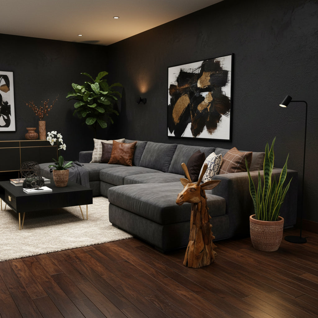 WOODEN TEAK GIRAFFE HEAD 100CM