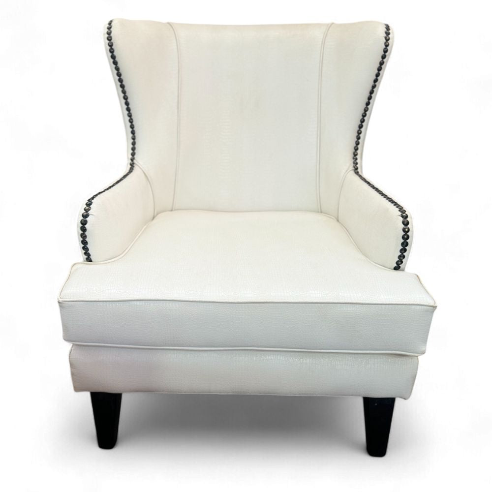 Occasional chair with black studs | Single seater 100cm