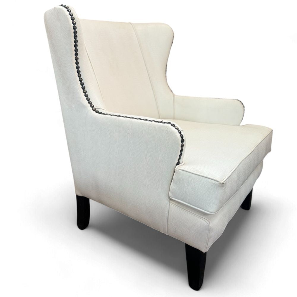 Occasional chair with black studs | Single seater 100cm