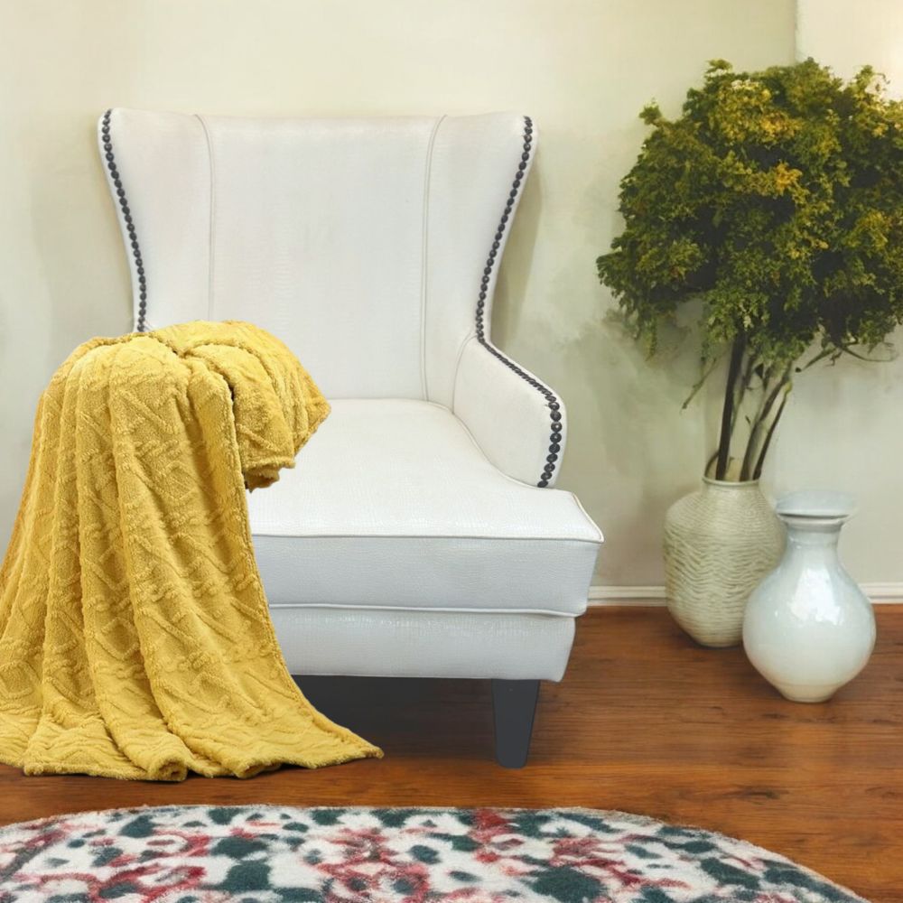 Occasional chair with black studs | Single seater 100cm