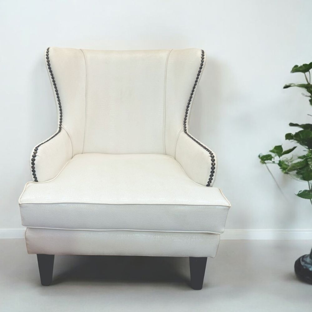 Occasional chair with black studs | Single seater 100cm