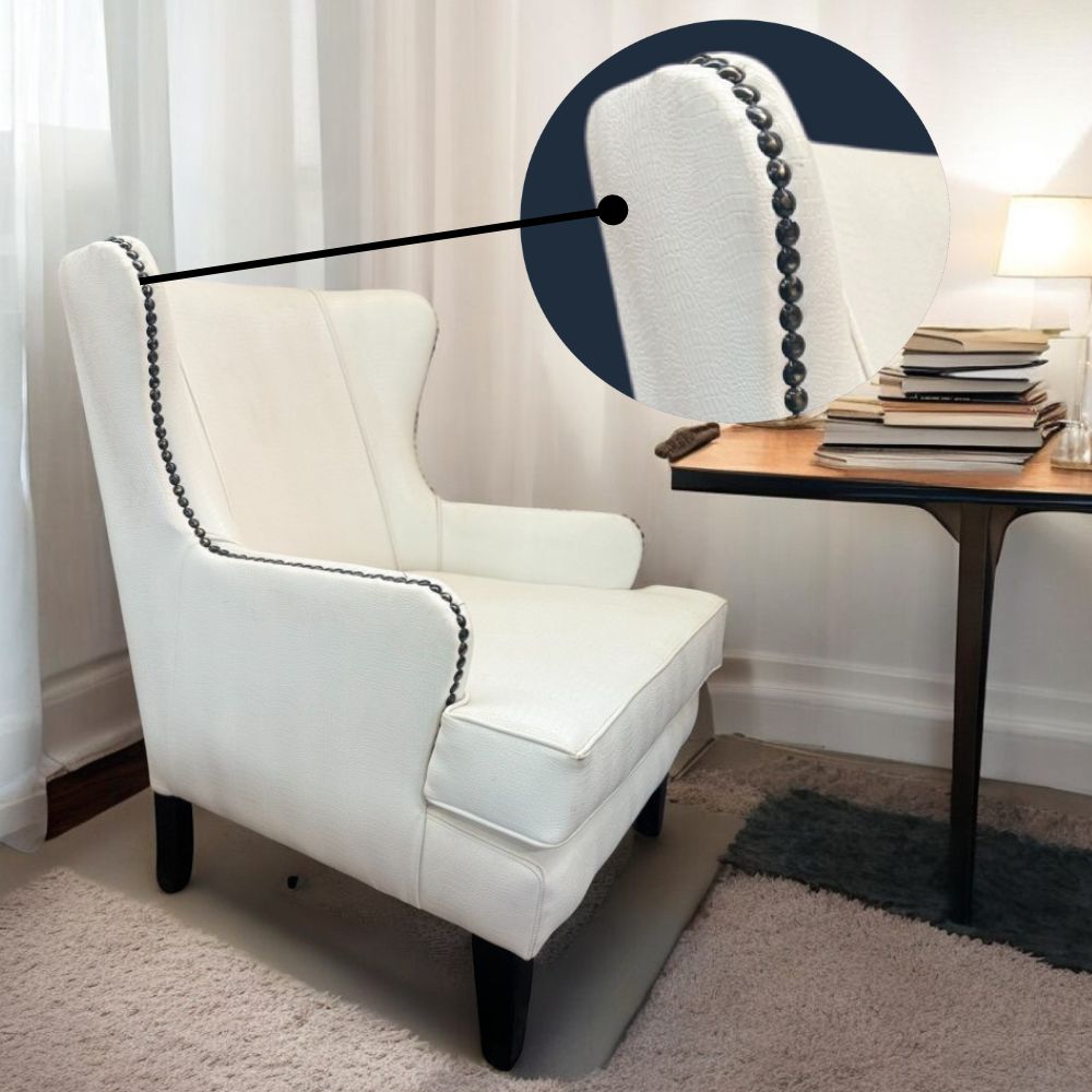 Occasional chair with black studs | Single seater 100cm