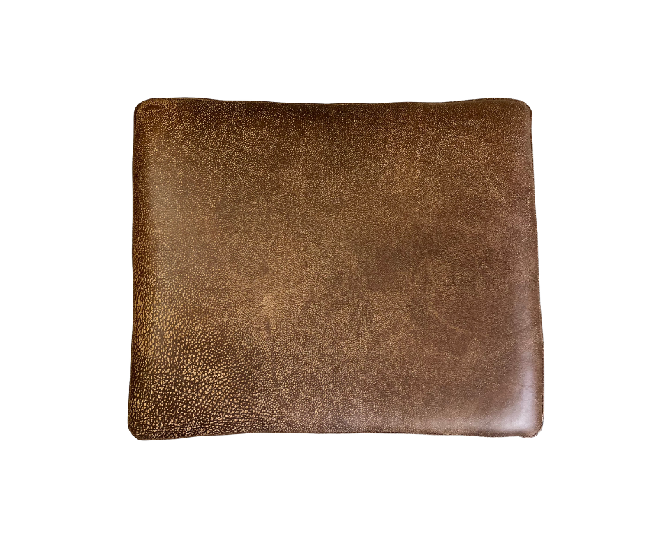 Leather Seat Bar Chair | Ox Brown with Dark Wood Legs