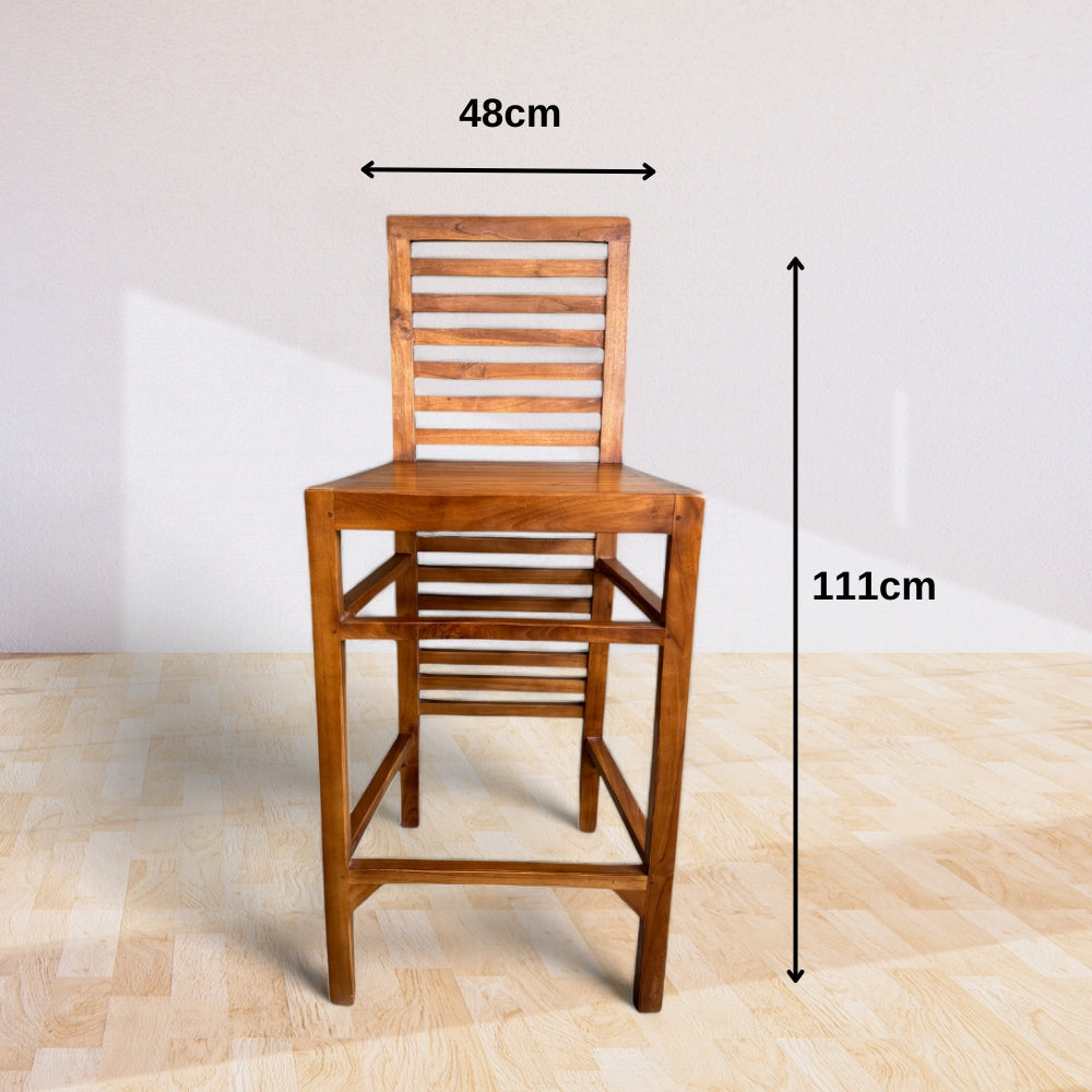 WOODEN TEAK LIDI BAR STOOL MADE WITH SOLID WOOD