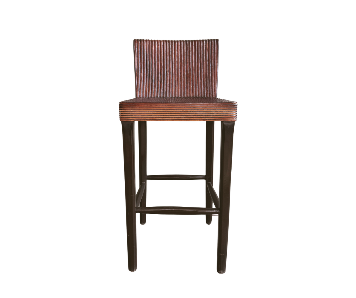 Rattan Bar Chair | Dark Brown Made From Solid Wood