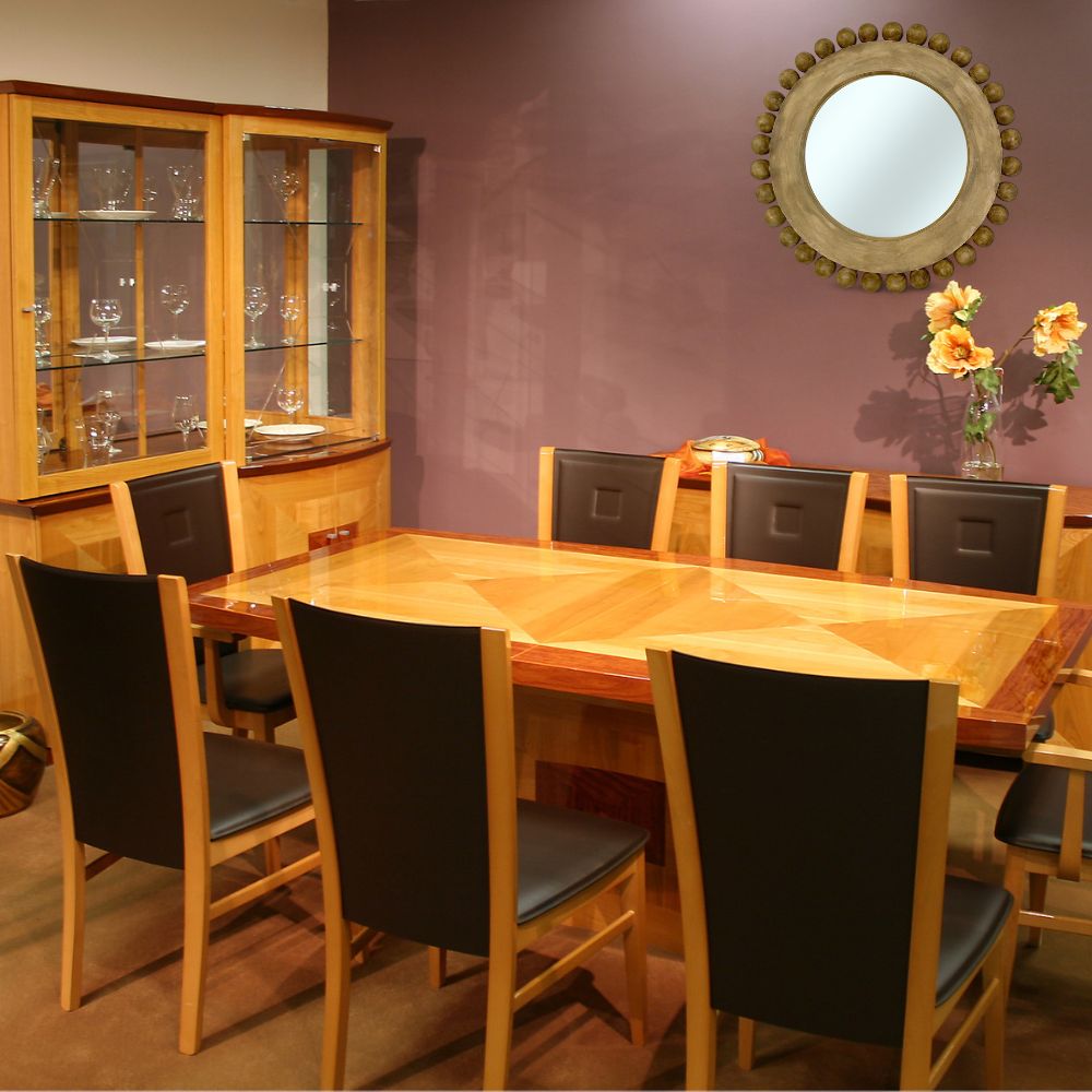 Durban Bowl Mirror | Woodwash with Ornately Decorated Frame 80x80cm