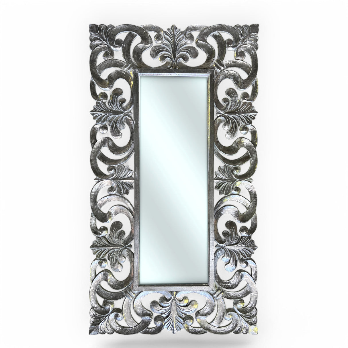 Square Dalphine Mirror 2,2 x 1,2m | Silver Wash
