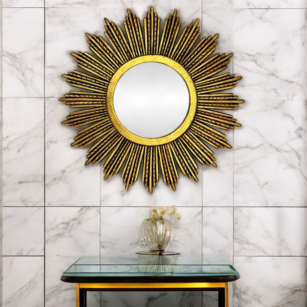 Trento Round Mirror | Gold Antique