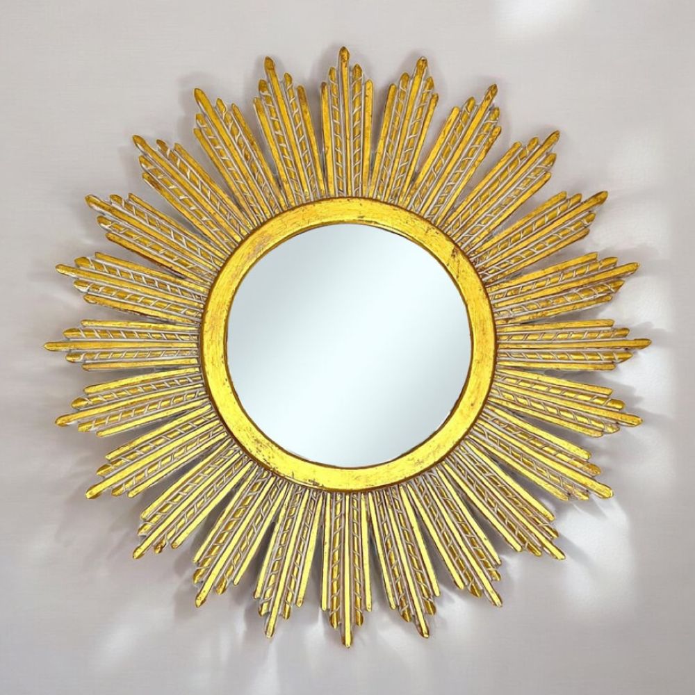 Trento Round Mirror | Gold Wash Large Wall Mirror
