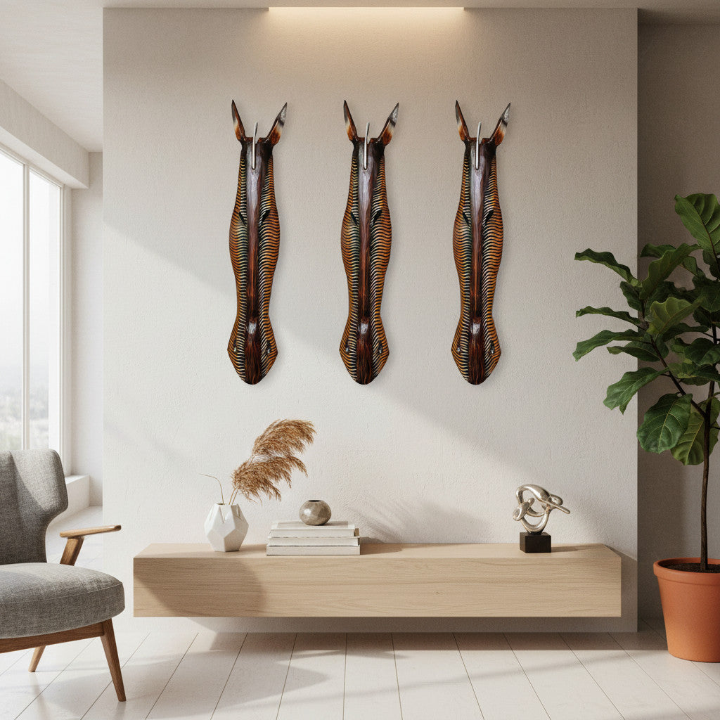 Golden Wave Tribal Wall Mask