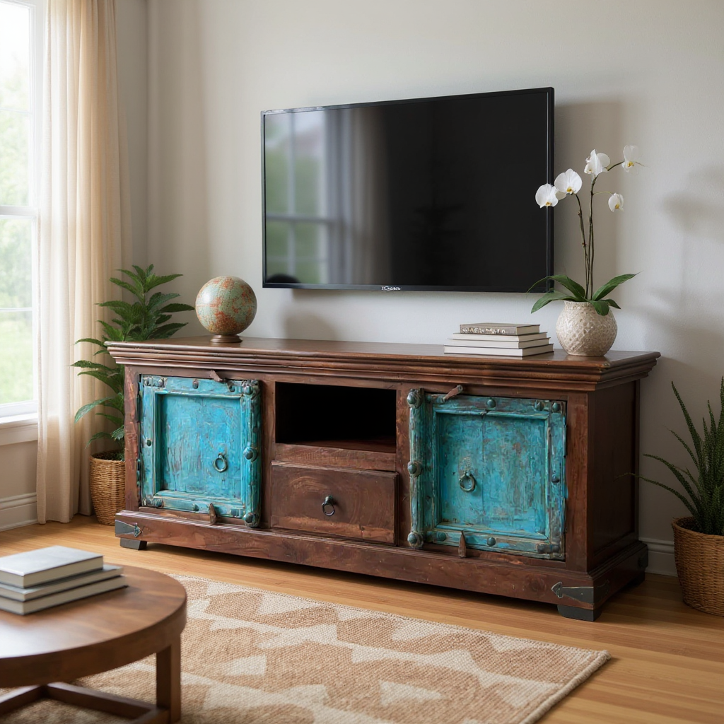 WDN Plasma TV Stand | Blue Doors