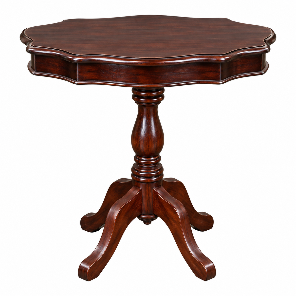 Classic Mahogany Scalloped Side Table