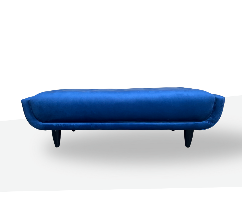 Couch Retro with Ottoman | Royal Blue