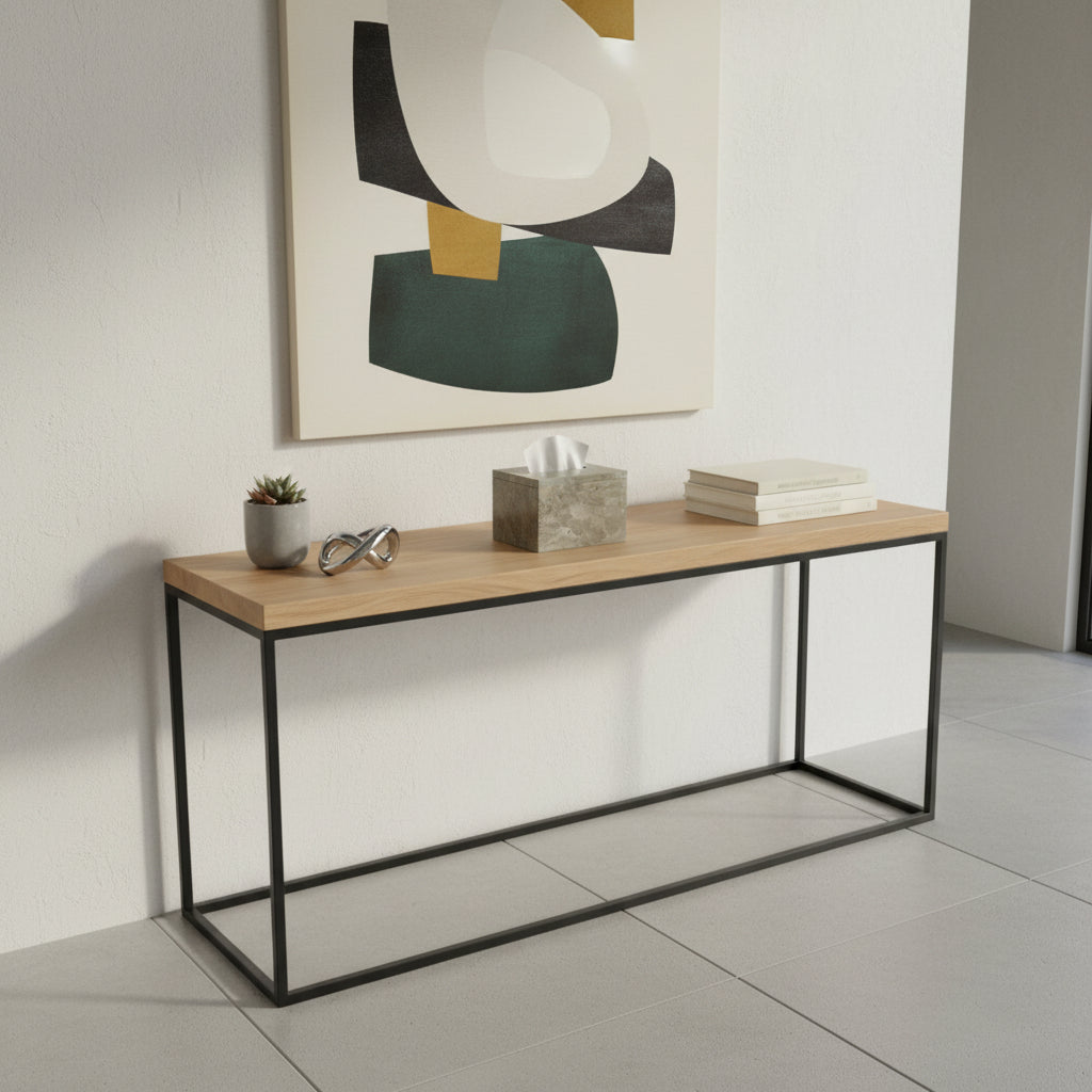 Modern grey marble tissue box cover with a polished natural stone finish and subtle veining, displayed on a wooden console table. Featuring a clean square design with a top tissue opening, it adds a sophisticated touch to living rooms, bedrooms, offices, and contemporary interiors.
