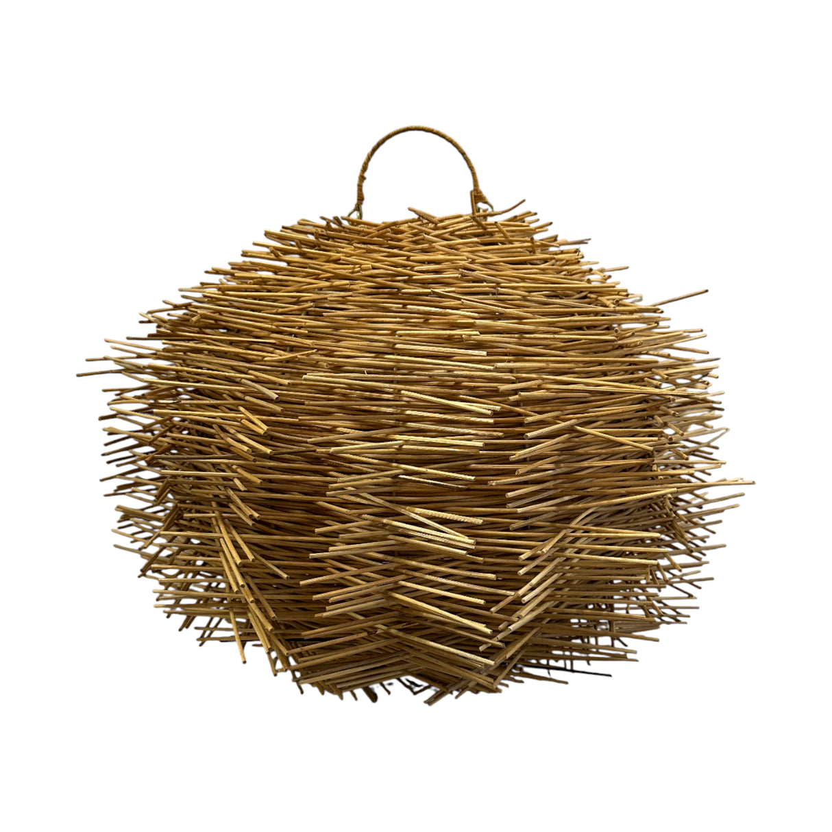 Handwoven natural rattan pendant light shade featuring a bold sculptural silhouette with layered, textured rattan strands that create a dramatic organic look. Designed to cast beautiful ambient light patterns, this statement light shade is ideal for dining rooms, living areas, boutique hotels, restaurants, and contemporary interiors.