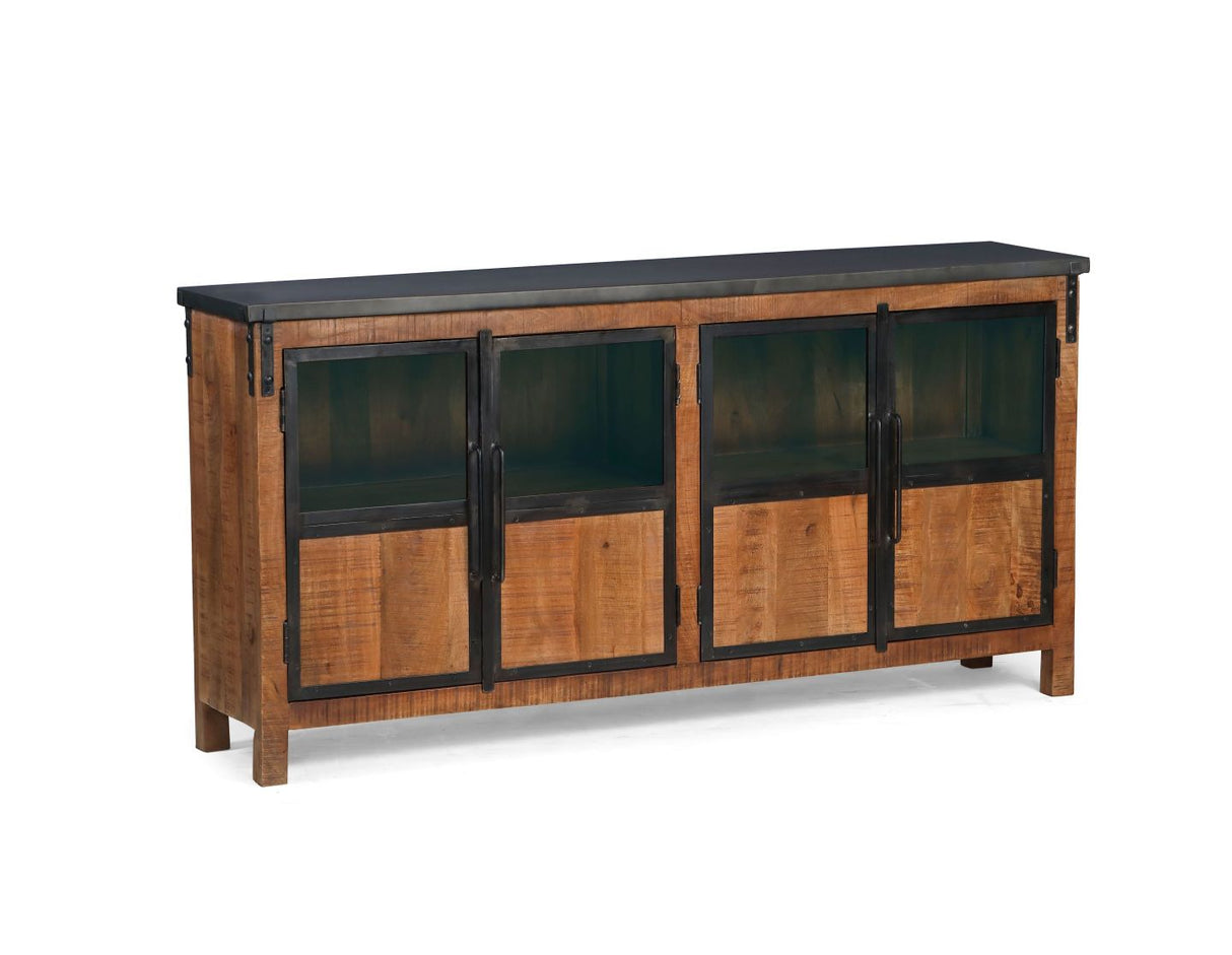 WOOD & IRON 4 DOOR SIDEBOARD | NATURAL