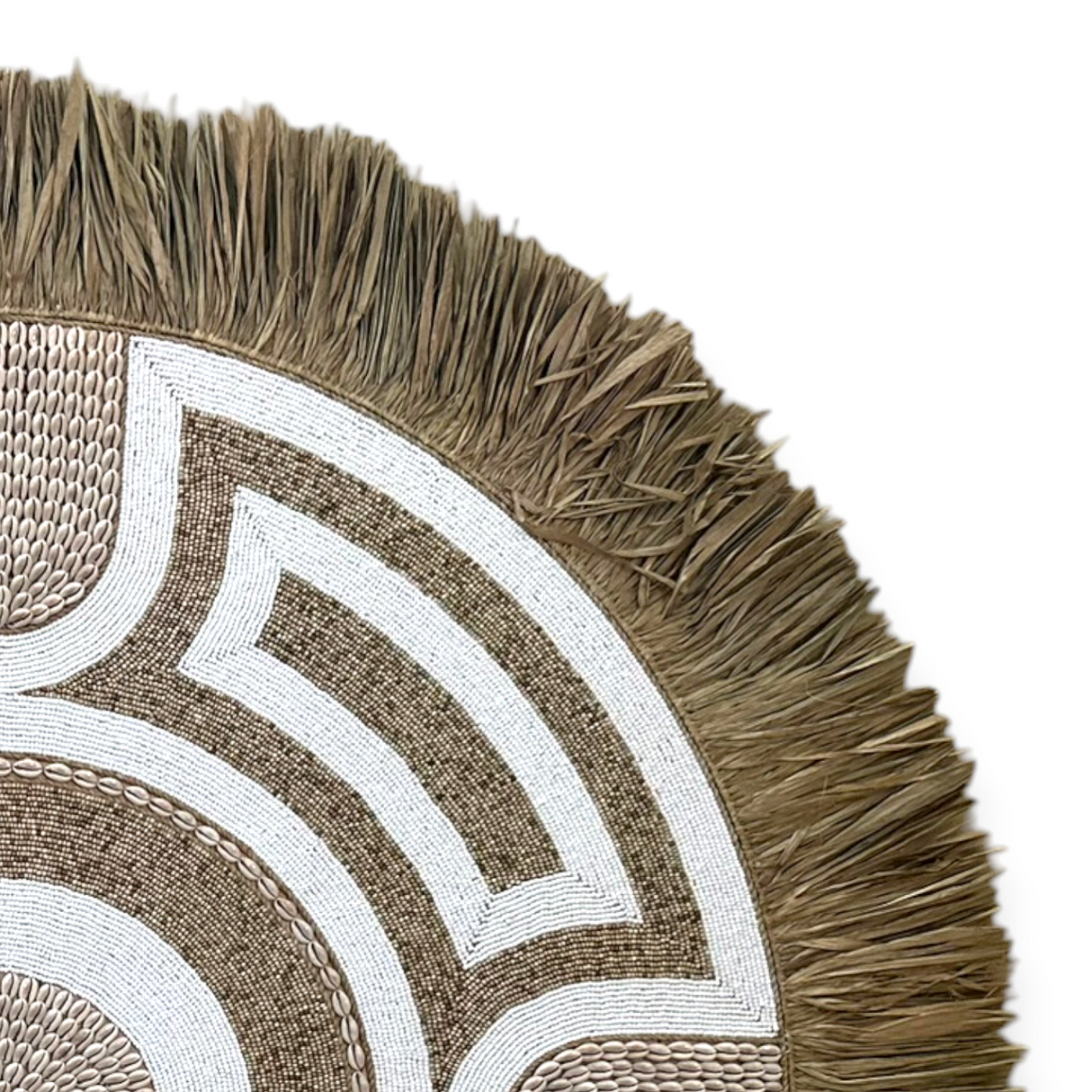 Natural Frame Wall Haning | Woven, Beaded