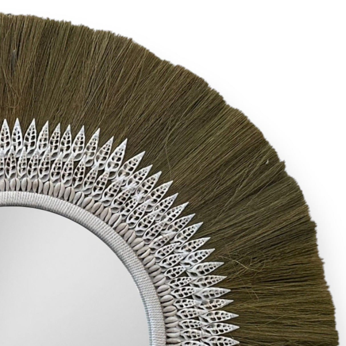 Natural Frame Mirror | Beaded, Woven, Shells