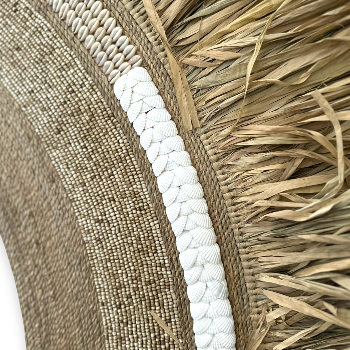 Natural frame Mirror | Beaded, Woven