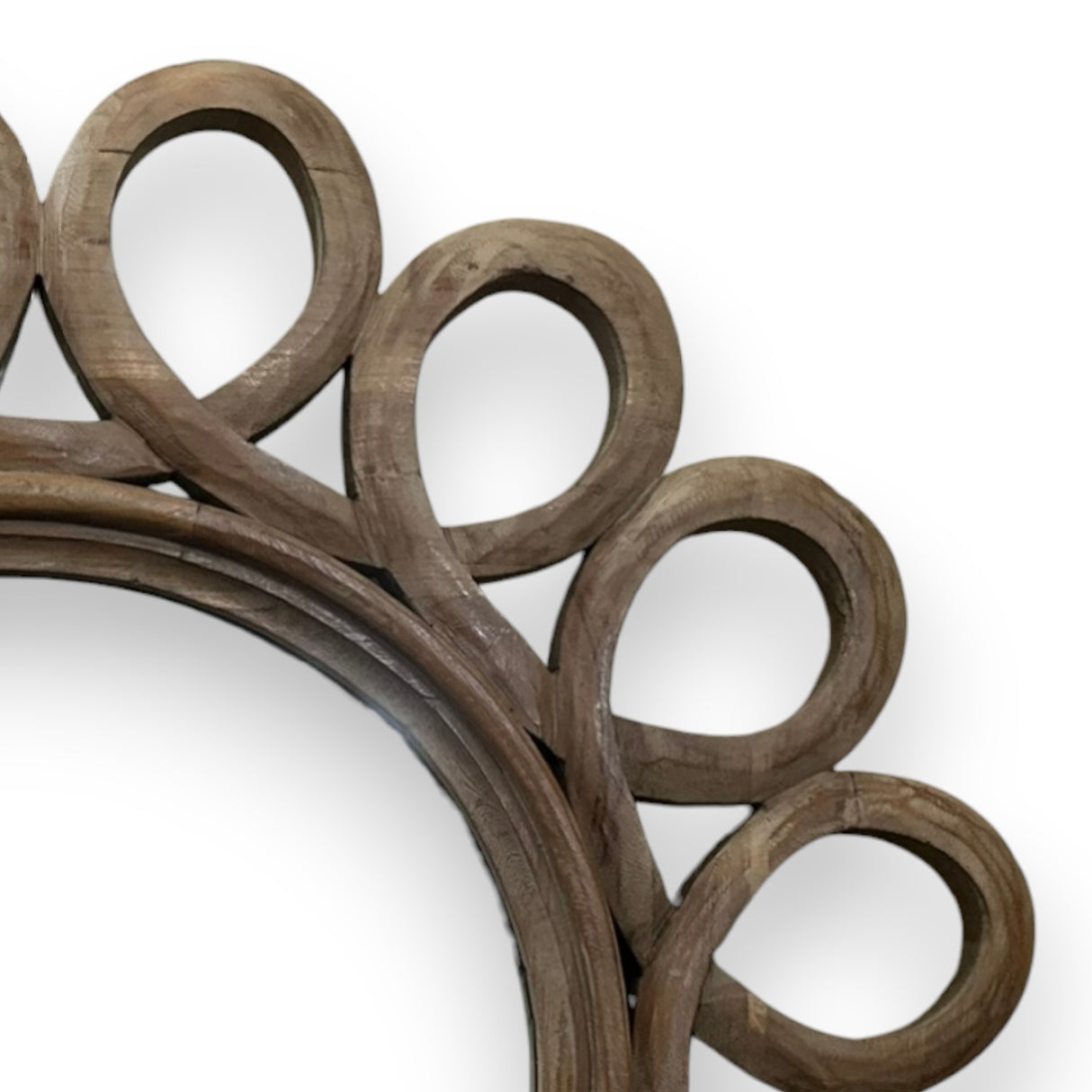 Wooden Round Mirror | Dark